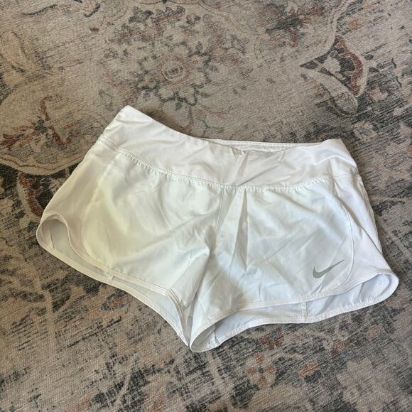 Nike Dri-Fit Shorts White Lined Drawstring Hiking Running - Women's M - Picture 1 of 5